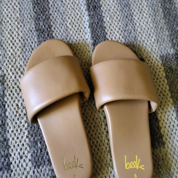 Beek Women's Sandals Baza Leather Brown Minimalist Slide Size 6 - Picture 5 of 6